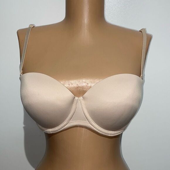PINK Victoria's Secret Beige Wear Everywhere Multi-Way Push Up Bra Size 34C - Picture 1 of 9